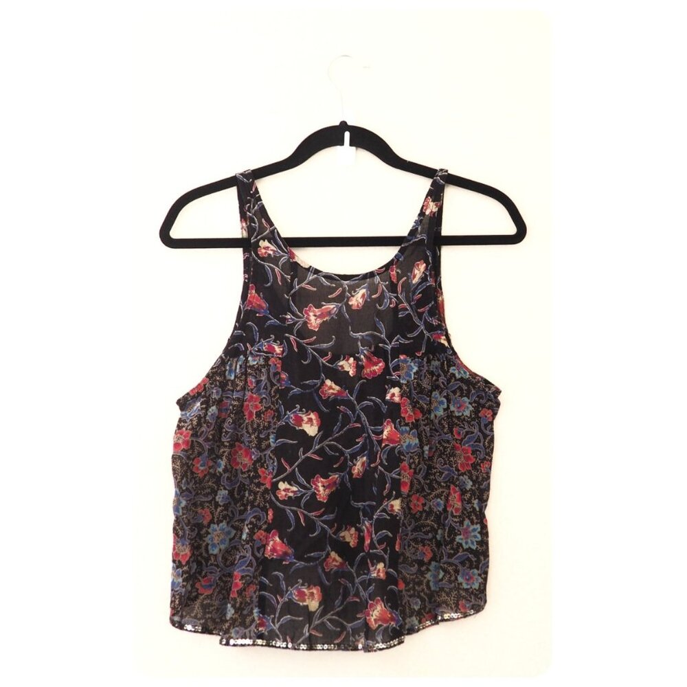 Urban Outfitters Ecote Floral Embellished Tank Top sz S